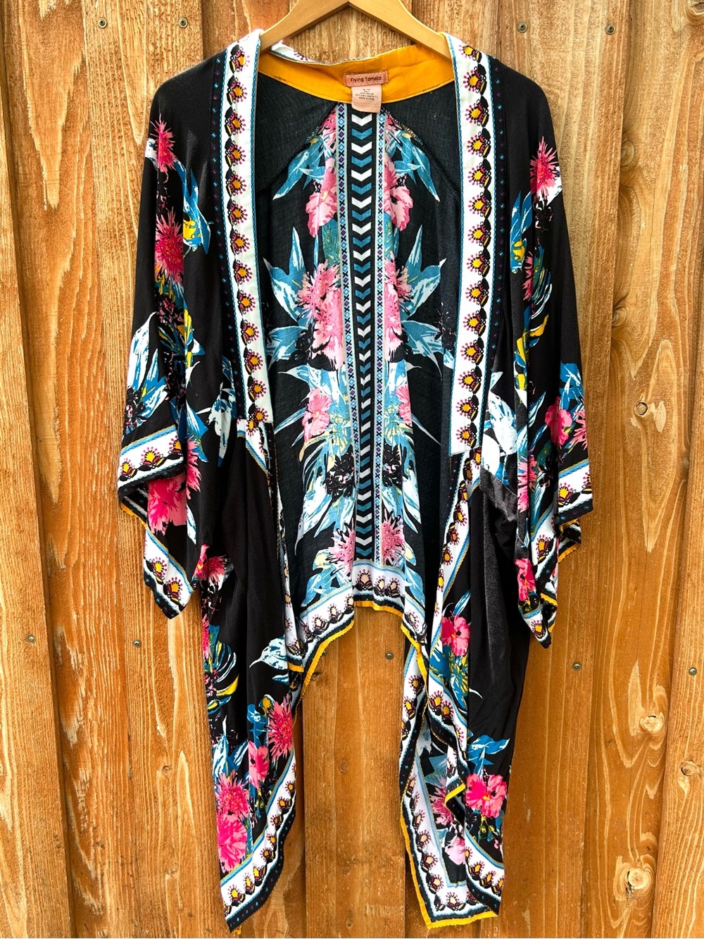 Flying Tomato Kimono Coverup Beach Swim Boho Floral Resortwear Size S/M